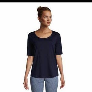 Lands End elbow sleeve scoop neck tee XLT